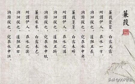 蒹葭古诗怎么读（蒹葭古诗读音）